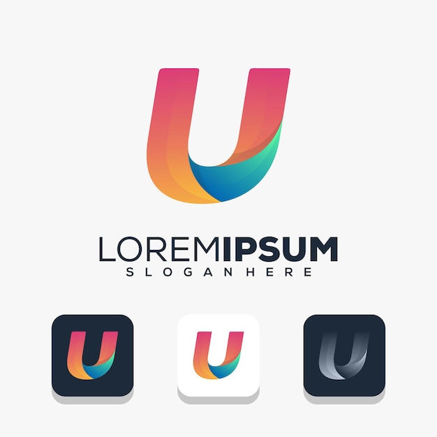 modern letter u logo design