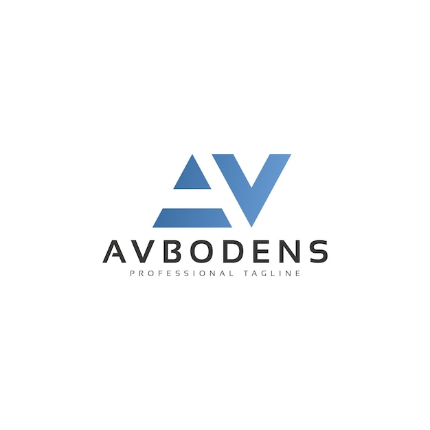 Modern letter a and v logo design