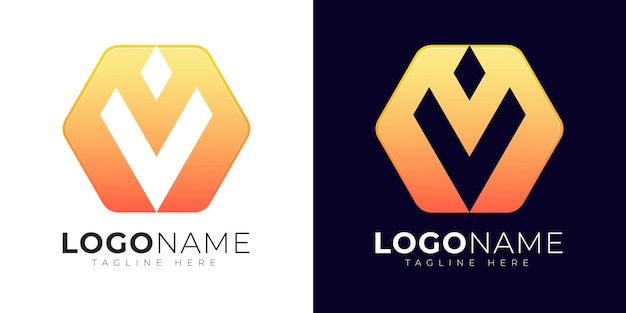 Modern Letter v logo template
