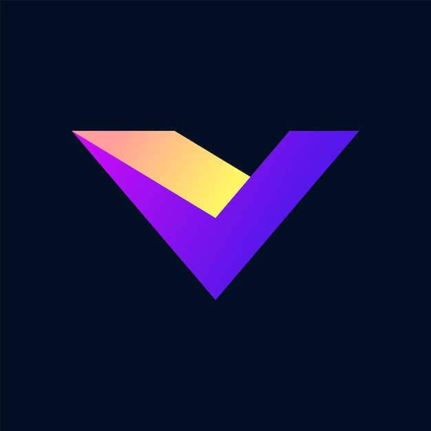 Vector modern letter v logo