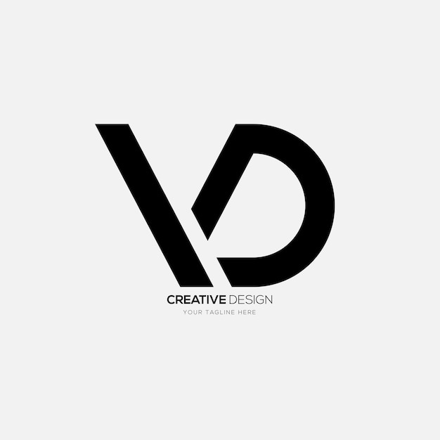 현대 문자 Vd 크리에이티브 독특한 모양 모노그램 로고