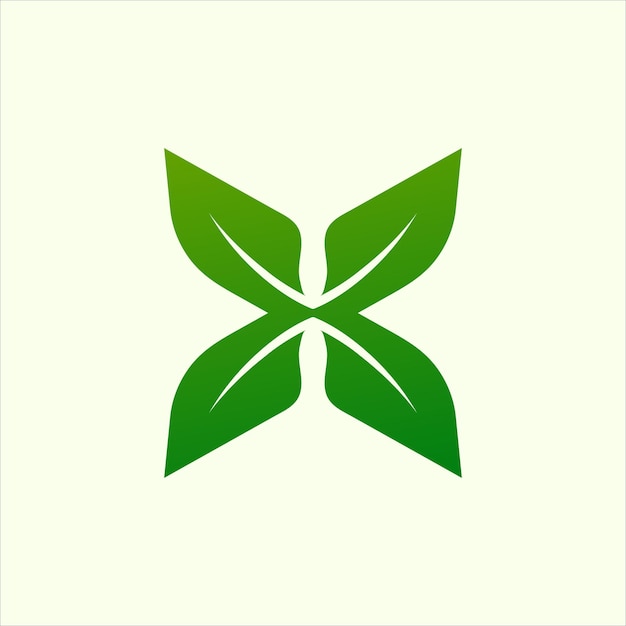 Modern letter X leaf logo illustration design