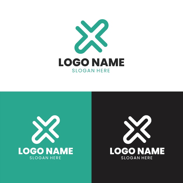 Современный дизайн логотипа буква x
