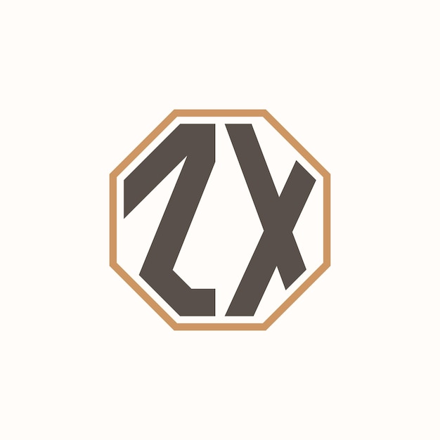 기업 비즈니스 브랜드 정체성 크리에이티브 ZX 로고 디자인을 위한 현대적인 글자 ZX로고