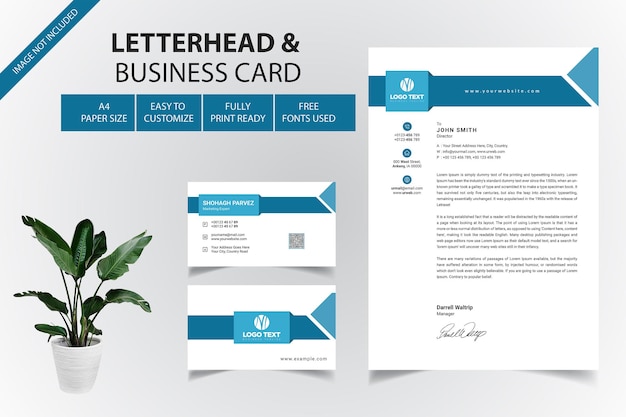 Modern Letterhead And Business Cards Design