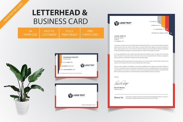 Modern Letterhead And Business Cards Design