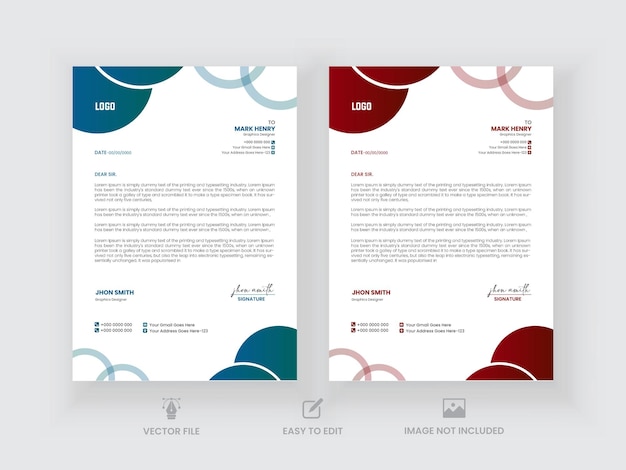 Modern letterhead design template