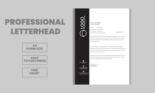 Vector modern letterhead design template