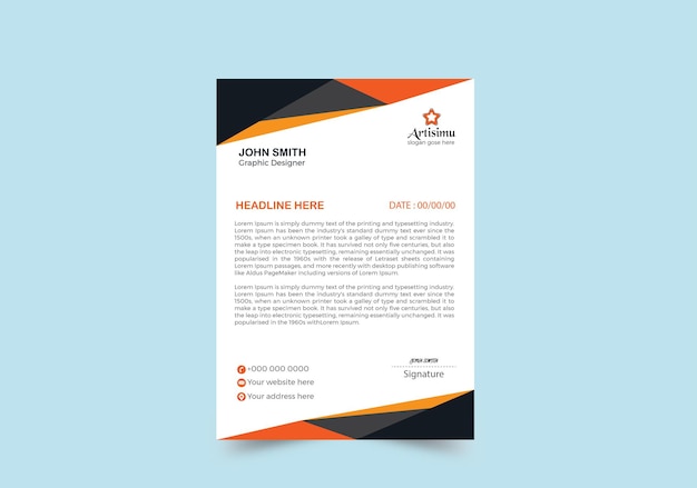 Modern letterhead design with white backgroundsimple company letterhead design