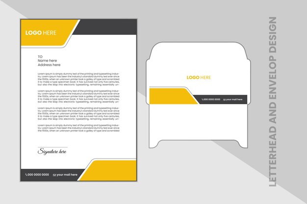 Modern letterhead and envelop design