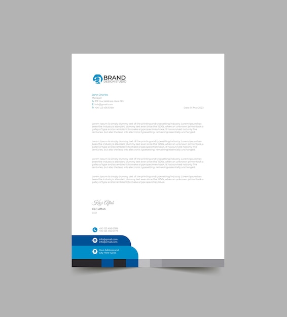 Modern Letterhead Pad Design template