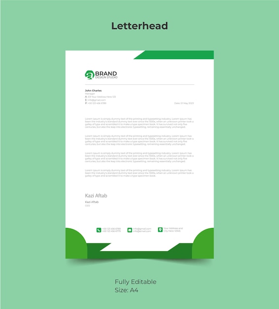 Modern Letterhead Pad Template Design