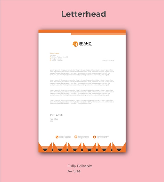 Modern Letterhead Pad Template Design