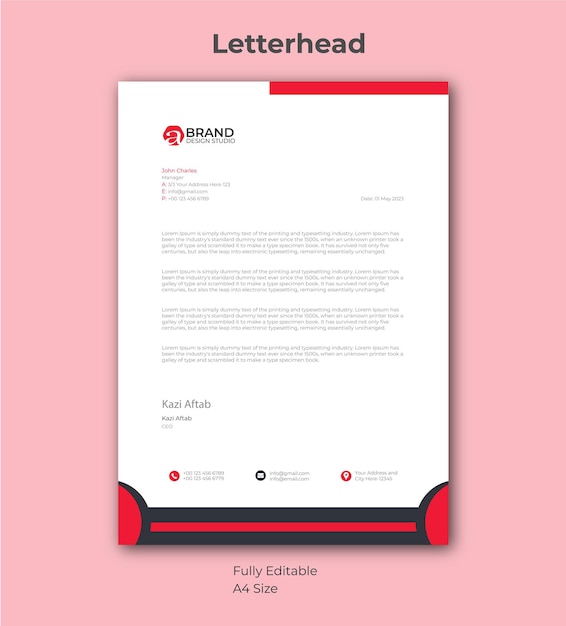 Modern letterhead pad template design