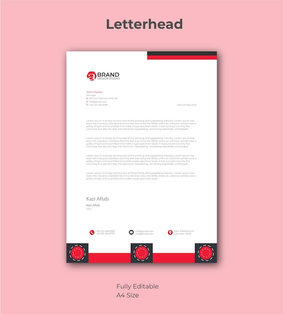 Modern Letterhead Pad Template Design