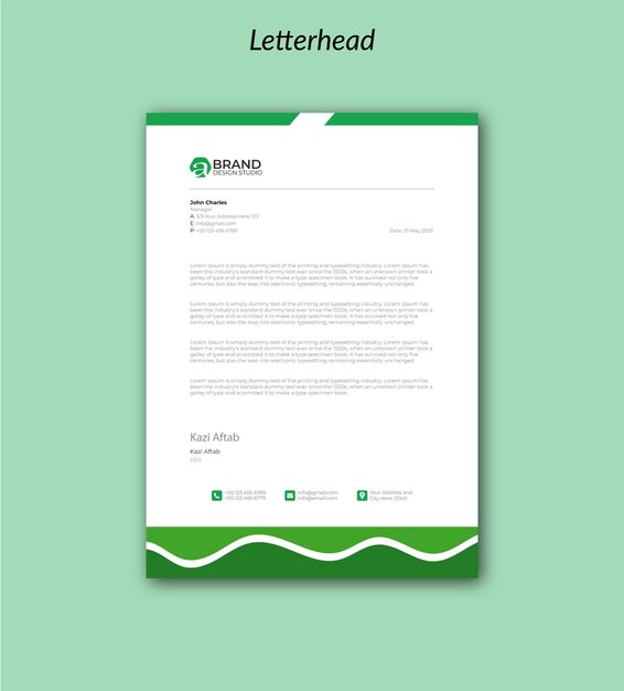 Modern letterhead pad template design