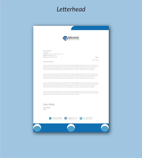 Modern Letterhead Pad Template Design