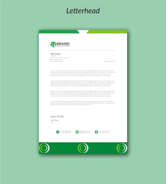 Modern letterhead pad template design