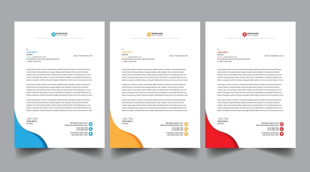 Modern Letterhead Template bundle Vector Design