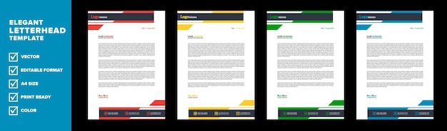 modern letterhead template for business company stationery design with A4 sheet vector format