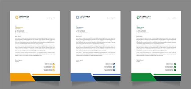 Modern letterhead template design. Corporate letterhead template for your business.