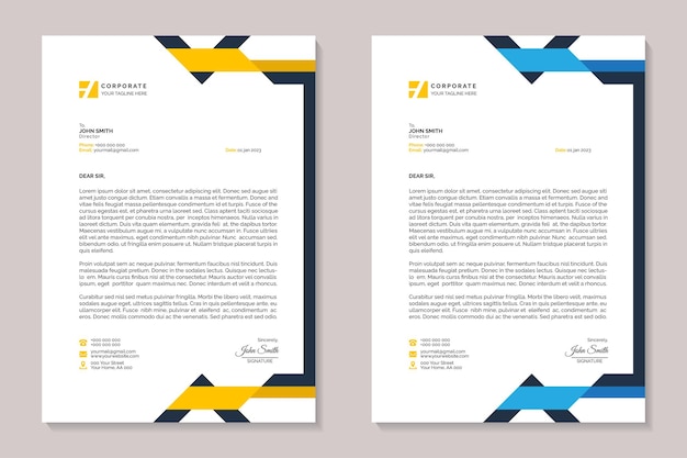 Modern letterhead template design set