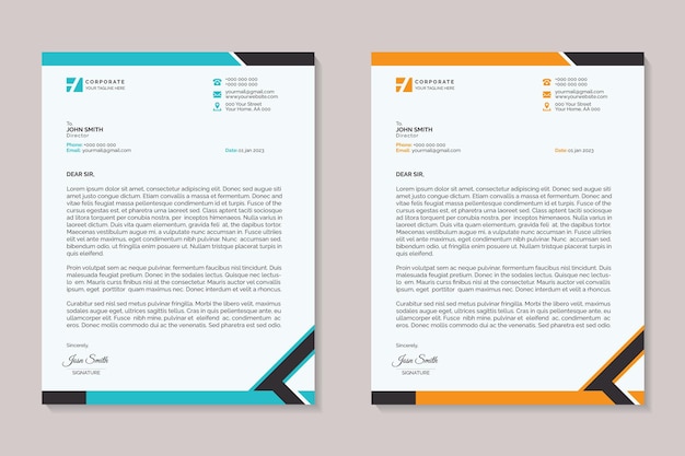 Vector modern letterhead template design set