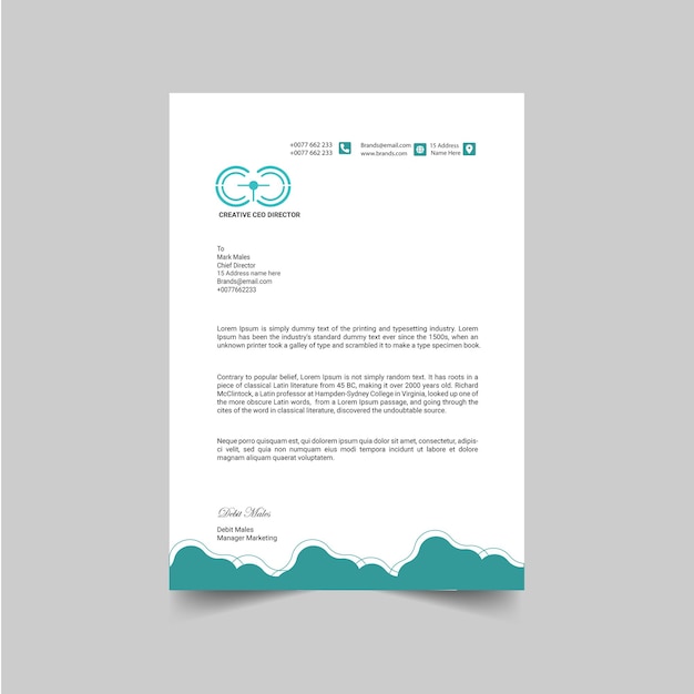 Modern letterhead template design