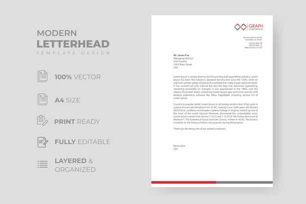 Modern letterhead template design