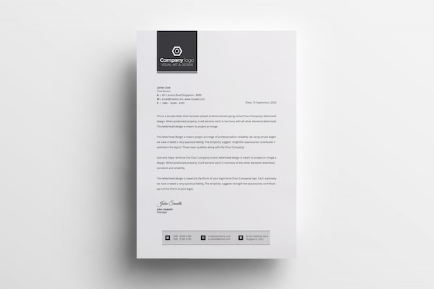 Vector modern letterhead template in elegant style