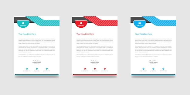 Modern letterhead template for your business vector