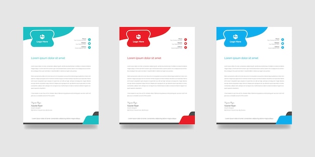 Modern letterhead template for your business vector