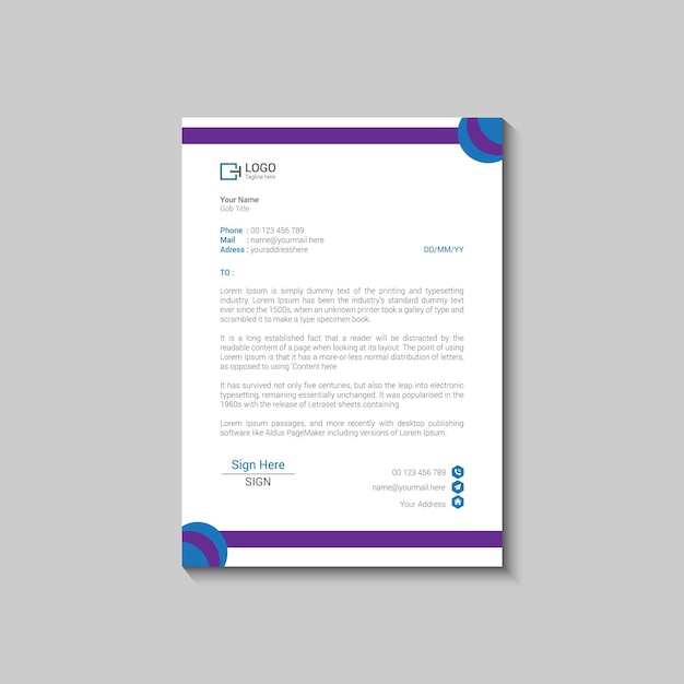 Modern letterhead template
