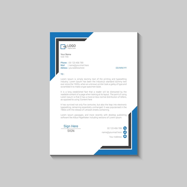 Modern letterhead template