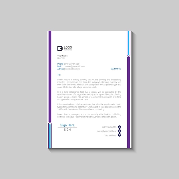 Modern letterhead template