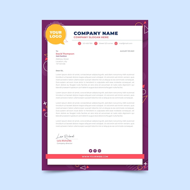 Modern letterhead template