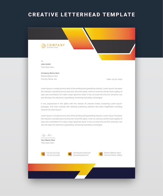 Modern letterhead template