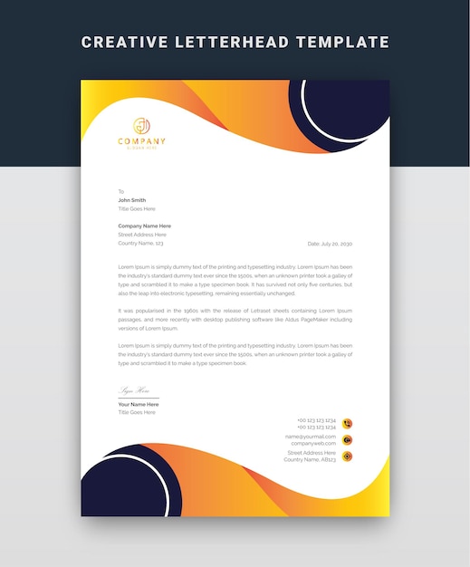 Modern letterhead template