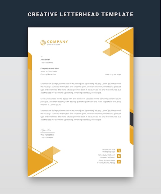 Modern letterhead template