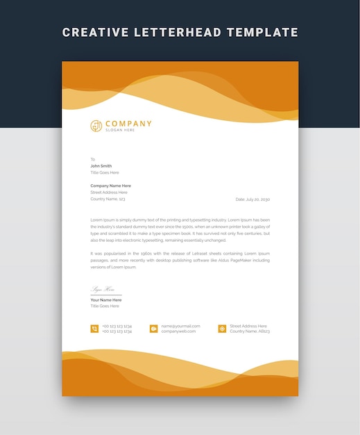 Vector modern letterhead template