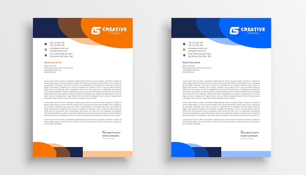 Vector modern letterhead template