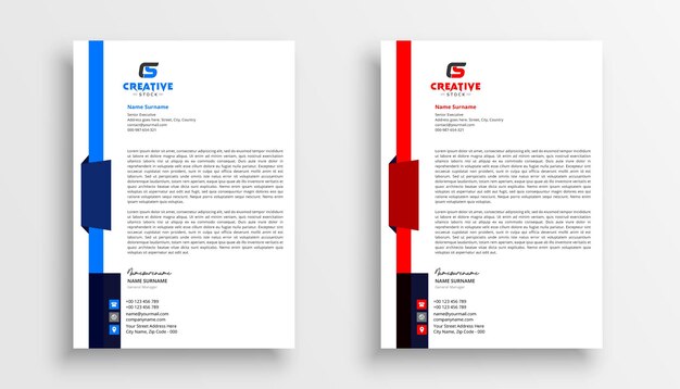 Vector modern letterhead template