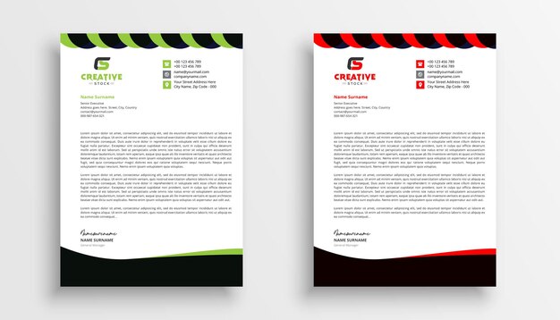 Vector modern letterhead template