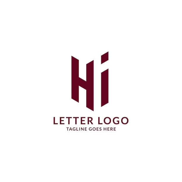 modern letterteken hallo geometrisch logo-ontwerp