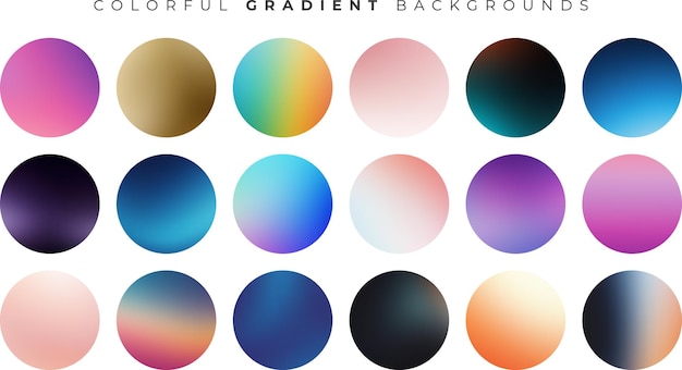 modern light gradient color design set for mobile screens vector eps