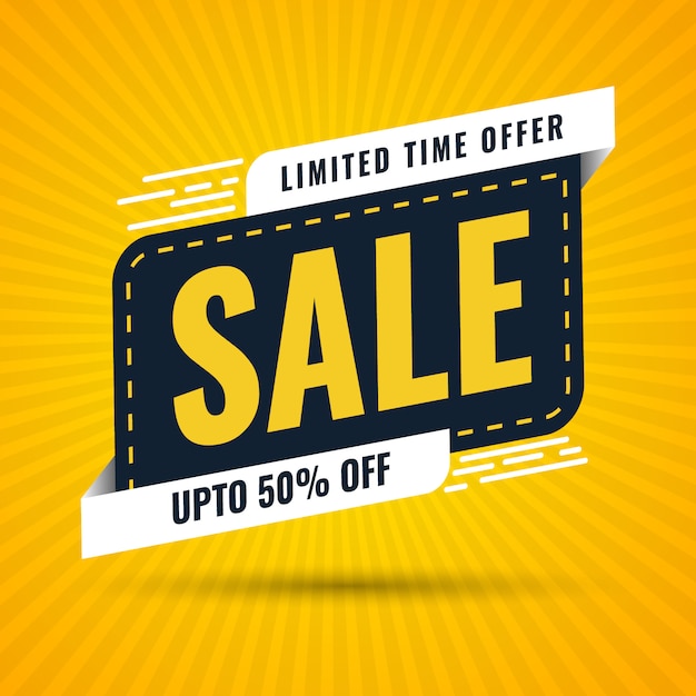 Modern limited time offer discount sale banner design in pop style