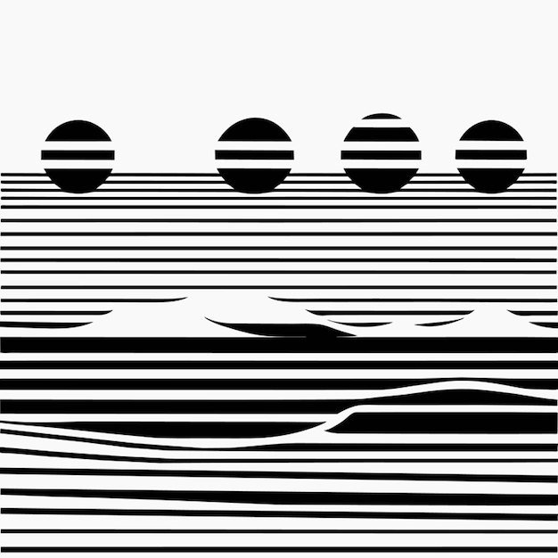 Vector modern line art boats in the sea in the illustrations vector illustration