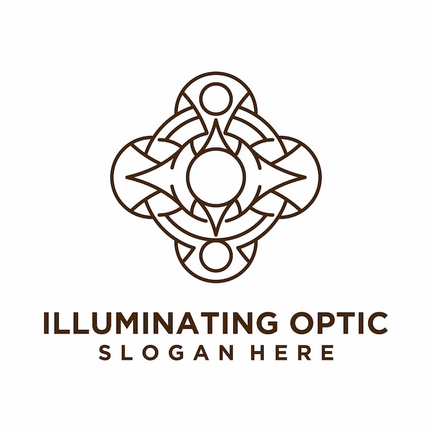 Vector modern line art  optic logo design