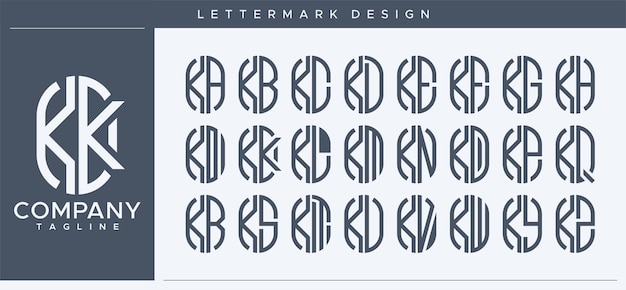 Modern line capsule KK K letter logo vector.