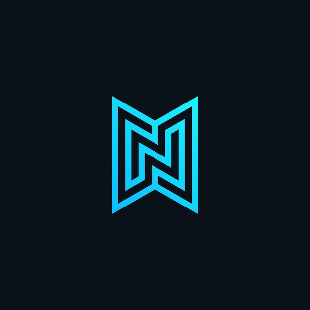 Vector modern line letter n initial logo